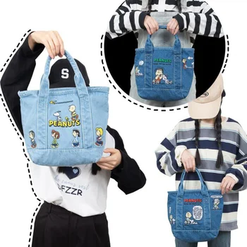 Новая милая сумочка из аниме Kawaii Snoopy Универсальная сумка через плечо Модная сумка-тоут Подвесная сумка Студенческая сумка для ланча