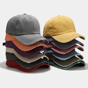 Новые многоцветные Летние хлопчатобумажные кепки унисекс, уличная мужская бейсболка, однотонные весенние мужские Женские кепки в стиле хип-хоп, приталенные шляпы