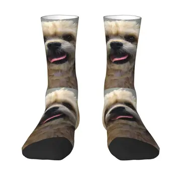 Носки для собак Smiling Shih Tzu, мужские, женские, теплые, модные, новинка, носки для экипажа животных