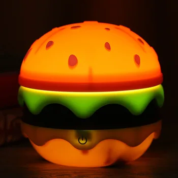 Ночник для гамбургеров в детской Зарядка через USB Прикроватный ночник Выдвижной светодиодный сенсорный выключатель с регулируемой яркостью для кабинета Спальни Офиса