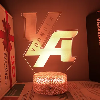 Ночник с логотипом Young La, Индивидуальное название, Акриловые подставки, Светодиодная лампа для декора спальни, Подарок на день рождения