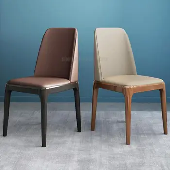 Обеденный стул из массива дерева в скандинавском стиле, роскошный современный стул со спинкой, простой стул для небольшой столовой в отеле