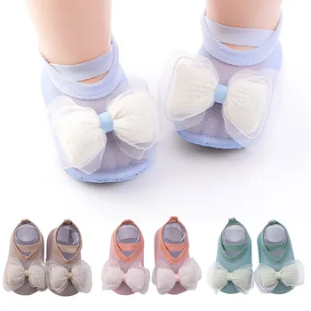 Обувь для девочек Обувь для младенцев и малышей Нескользящие носки с мягкой подошвой Butterfly Детские носки для пола Носки Весна И Кроссовки для девочек Размер 11