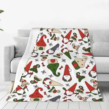Одеяло с рождественскими гномами, флисовое летнее одеяло в скандинавском стиле на Новый год, портативные супер Теплые пледы для домашнего дивана, покрывала для постельного белья