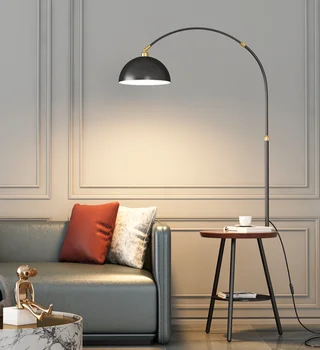 Ореховый металлический круглый стол, Стоячая лампа, домашний декор, освещение для гостиной, спальни, кабинета для чтения