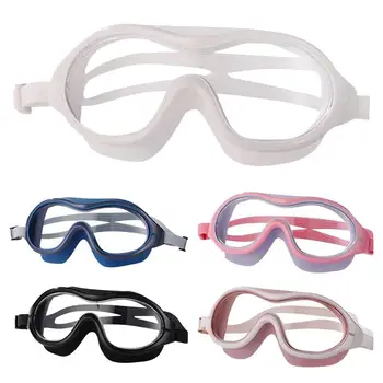 Очки для плавания в большой оправе Взрослые Регулируемые Очки для плавания Мужчины Женщины Профессиональные HD Противотуманные очки Силиконовые очки