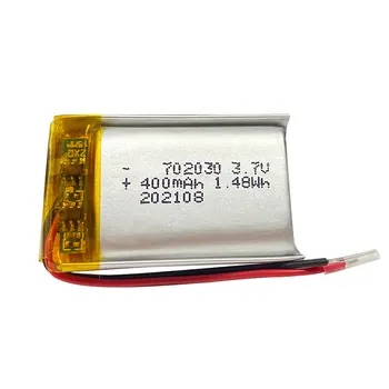Перезаряжаемый литий-полимерный аккумулятор 702030 3,7 В 400 мАч для игрушек DIY MP3 GPS PSP DVR Беспилотник с дистанционным управлением Косметический инструмент