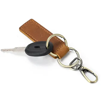Персонализированная цепочка для ключей с выгравированным именем, изготовленные на заказ кожаные брелки с именем дизайнера