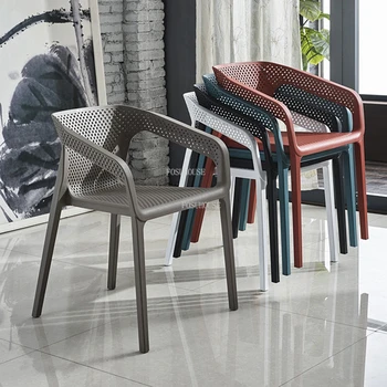 Пластиковые спинки Скандинавских обеденных стульев для кухонной мебели, современное кресло для переговоров, стул для макияжа на открытом воздухе, балкон для отдыха