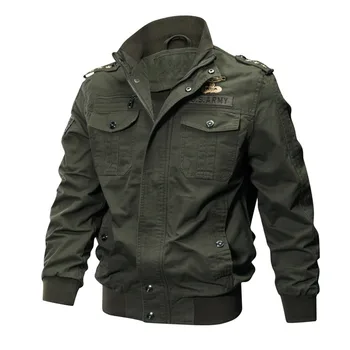 Плюс Размер, Военная куртка-бомбер, Мужская Демисезонная Повседневная Куртка-пилот с Несколькими карманами, Мужские Армейские куртки-Карго, Мужские куртки M-6XL