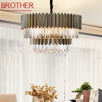 Подвесной светильник BROTHER Crystal, роскошная постмодернистская люстра, светодиодный светильник для домашней столовой гостиной