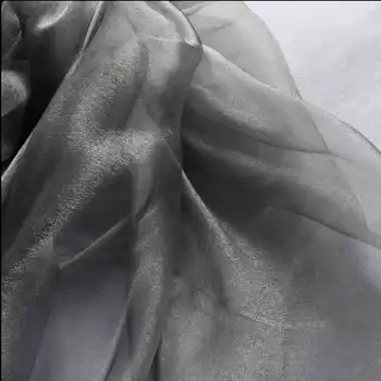 Полиэфирный декоративный шифон; Япония и Корея; Двухцветная одежда из хрустальной пряжи; Ткань ручной работы; ткань для свадебного платья; Серый S092P