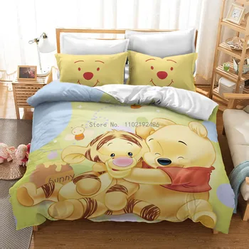 Популярный комплект постельного белья Disney Winnie The Pooh Bear Edward для девочек и мальчиков, одеяло Twin с кроватью размера 