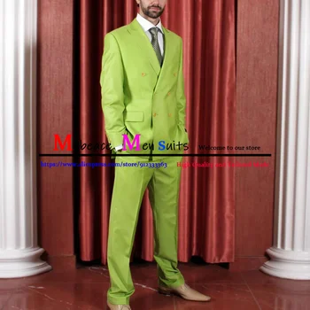 Последние Дизайнерские Модные Мужские костюмы Мятно-зеленого Цвета С Остроконечным Отворотом, Сшитый На Заказ Костюм Жениха Для Свадьбы, Блейзер Masculino Costume Homme