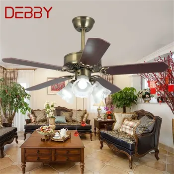 Потолочный вентилятор DEBBY Современная простая лампа с прямым лезвием и светодиодным пультом дистанционного управления для домашней гостиной