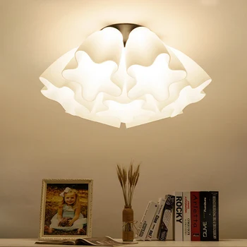Потолочный светильник в скандинавском минималистичном стиле для спальни, теплый пасторальный светильник для кабинета, креативная круглая стеклянная гостиная lampara