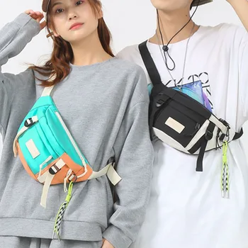 Поясные сумки в уличном стиле, женские нейлоновые поясные сумки в стиле хип-хоп, сумки через плечо Большой емкости, нагрудные сумки Унисекс, поясная сумка, поясная сумка