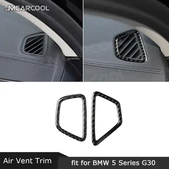 Приборная панель из углеродного волокна Кондиционер Розетка переменного тока Литье Отделка Рамка Наклейки на крышку для BMW 5 серии G30