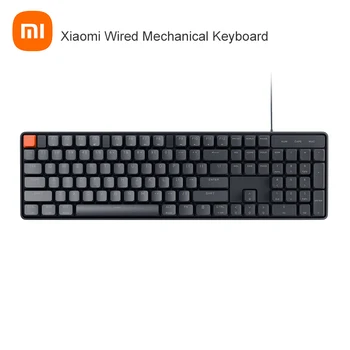 Проводная механическая клавиатура Xiaomi 104 полных ключа Поддерживают Win/ Mac OS Сине-красный переключатель игры Эргономичный дизайн 6 режимов светодиодной подсветки