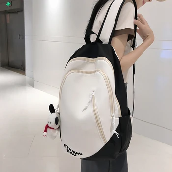Простые повседневные Новые женские школьные сумки из нейлоновой ткани цвета Clash, модный легкий рюкзак для путешествий, большой емкости, большой емкости.