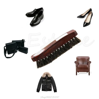 Профессиональная щетка для чистки обуви из конского волоса с натуральной щетиной, деревянная Jy25 20, Прямая поставка