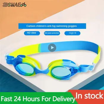  Профессиональные красочные детские силиконовые очки для плавания с защитой от запотевания и ультрафиолета, водонепроницаемые силиконовые очки для плавания для детей  