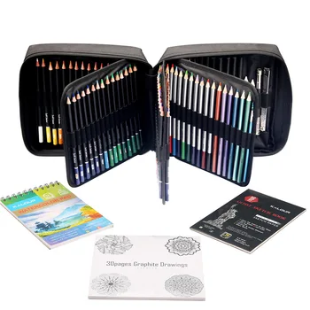 Профессиональный набор карандашей масляного и акварельного цвета 132/126 шт, Металлический грифель, Набор карандашей для рисования, Набор для рисования