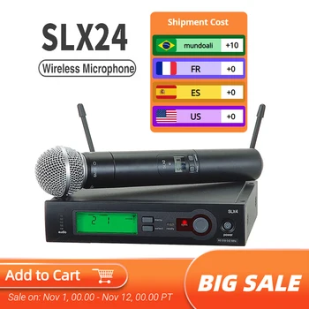 Профессиональный сверхвысокочастотный беспроводной микрофон SLX24 с фиксированной частотной системой, динамический микрофон на расстоянии 80 м для выступлений на сцене