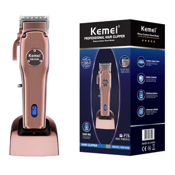 Профессиональный триммер для волос Kemei для мужчин электрическая парикмахерская машинка для стрижки волос по краю бороды перезаряжаемая машинка для стрижки волос регулируемый набор