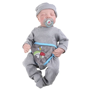 Реалистичная кукла A5YC 19 дюймов, спящий мальчик с закрытыми глазами, мягкая виниловая силиконовая милая игрушка для новорожденных в подарок