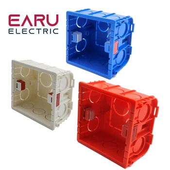 Регулируемая монтажная коробка, кассетный выключатель для распределительной коробки из ПВХ 86 типа, Скрытая Внутренняя розетка Белого, красного, синего цвета