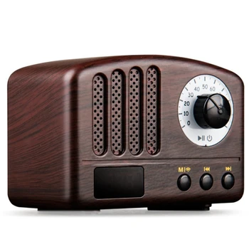 Ретро-радио-портативная колонка в классическом винтажном стиле, мини-динамик Bluetooth с FM-радио (цвет дерева)