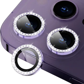 Роскошная Пленка Для Объектива Камеры Для iPhone 14 13 11 12 Pro Max Mini 14 Plus С Металлическим Блеском И Бриллиантами, Кольцо Для Защиты Объектива Камеры, Протектор