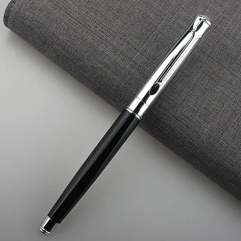Роскошная высококачественная металлическая ручка-роллер для бизнеса, офиса, школьных принадлежностей, шариковая ручка с серебристым зажимом, новинка