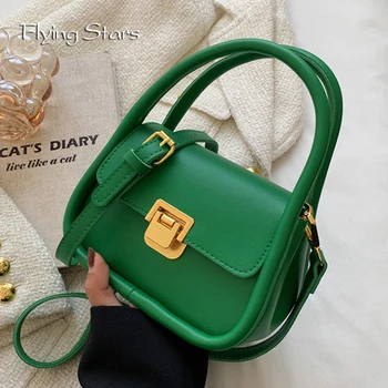 Роскошная женская сумка через плечо из искусственной кожи, модный маленький кошелек с откидной крышкой, женская сумочка, Зеленая женская сумка через плечо, новинка 2023 года
