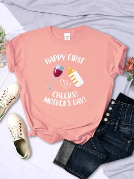 С Первым Днем матери, женские футболки, креативная мода, короткие рукава, винтажные повседневные дышащие топы, женская футболка, одежда