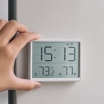 С кронштейном, электронные часы, простые цифровые часы, настенный ЖК-дисплей, многофункциональный будильник температуры и влажности.