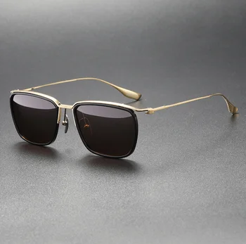 Сверхлегкие Поляризованные солнцезащитные очки в оправе из винтажного чистого Титана Мужские очки Goggle UV400 для вождения на открытом воздухе Солнцезащитные очки Женские Oculos