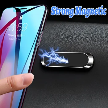 Сильный магнитный автомобильный держатель для телефона, мини-подставка для приборной панели в форме полосы, клей без наноструктурный для iPhone Samsung Xiaomi Автомобильный держатель для телефона
