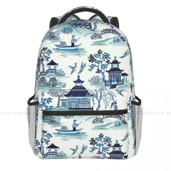 Синий рюкзак Back To School в китайском стиле для мальчиков и девочек, китайский дорожный мягкий рюкзак, повседневная сумка для ноутбука.