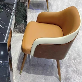 Скандинавский Современный минималистичный обеденный стул, Роскошное Деревянное кресло, Высокие офисные стулья, Кресла для отдыха, Удобная Кухонная мебель