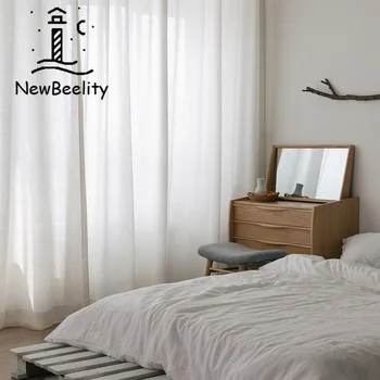 Скандинавский Японский 2023 Новый стиль, хлопчатобумажные и льняные занавески, белые тканевые занавески для гостиной, столовой, спальни