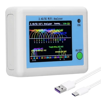 Сканер сигнала Wi-Fi, анализатор использования сигнала Wi-Fi 2,4 G / 5G, помощник по управлению маршрутизатором с цветным дисплеем 2,4 дюйма