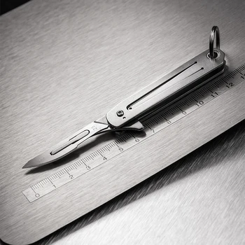 Складной Скальпель из нержавеющей стали со сменным лезвием Острый универсальный нож Складной нож EDC Box Cutter Карманный нож для выживания
