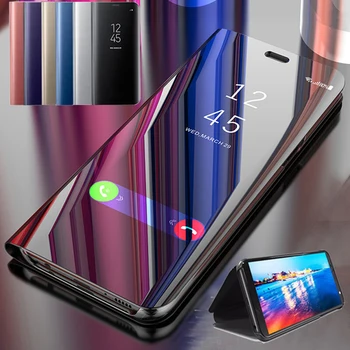Смарт-Зеркало Clear View Flip Stand Case Для Samsung Galaxy S8 S9 S10 S20 FE S21 S22 S23 Note 8 9 10 Plus 20 Ultra Чехол-держатель