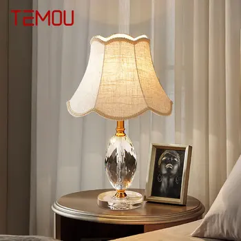Современная настольная лампа TEMOU с затемнением, креативная хрустальная настольная лампа с дистанционным управлением для домашнего декора гостиной спальни
