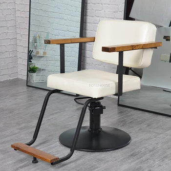 Современные кованые парикмахерские кресла для мебели салона, Парикмахерское кресло, Высококлассные Удобные Подъемные парикмахерские кресла