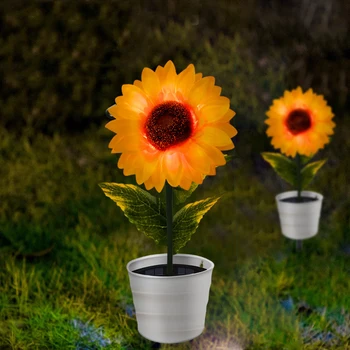 Солнечный светильник Sunflower для лужайки, светодиодная атмосферная наружная лампа для сада, наружного декора помещений, рождественских подарков на День матери