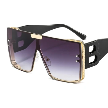 Солнцезащитные очки с буквой B большого размера для женщин, мужчин, Фирменный дизайн, Роскошные прозрачные солнцезащитные очки, Модные винтажные Мужские и женские очки 2023