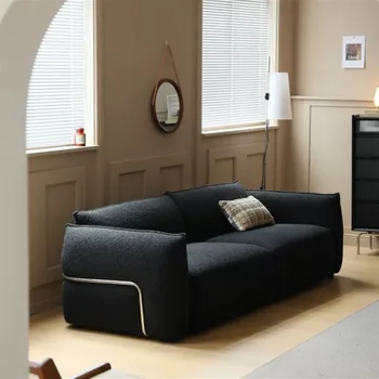Старинный стиль, винтажный тканевый диван, дизайнерская классическая гостиная в стиле Баухауз, маленький флис ягненка на косточках для трех человек